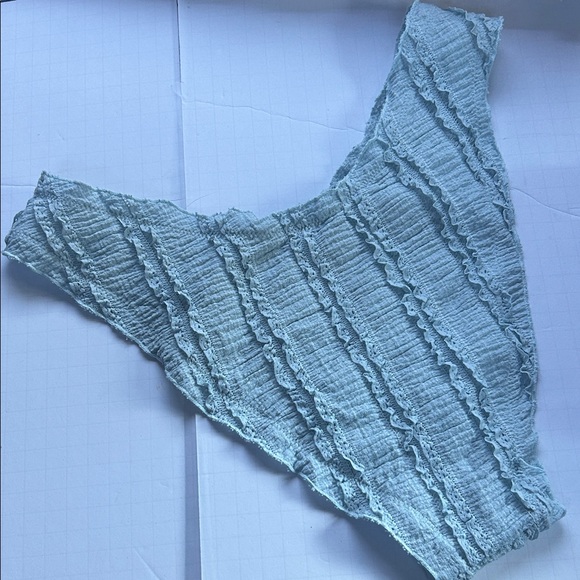 Seamoly Sky Blue Crinkle /  Lace Bikini bottom L - Picture 2 of 3